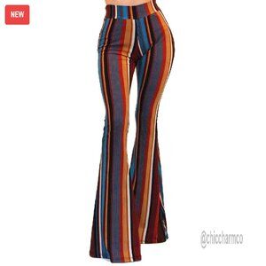 Lightweight Stretchy Flare Pants Bell Bottom Boho Style Size S-M-L